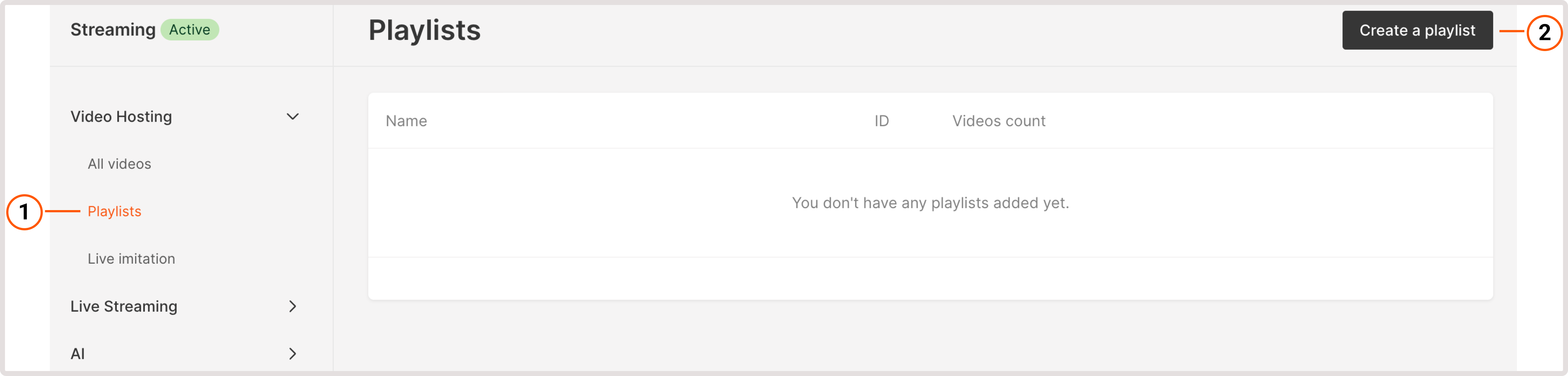 Playlists tab