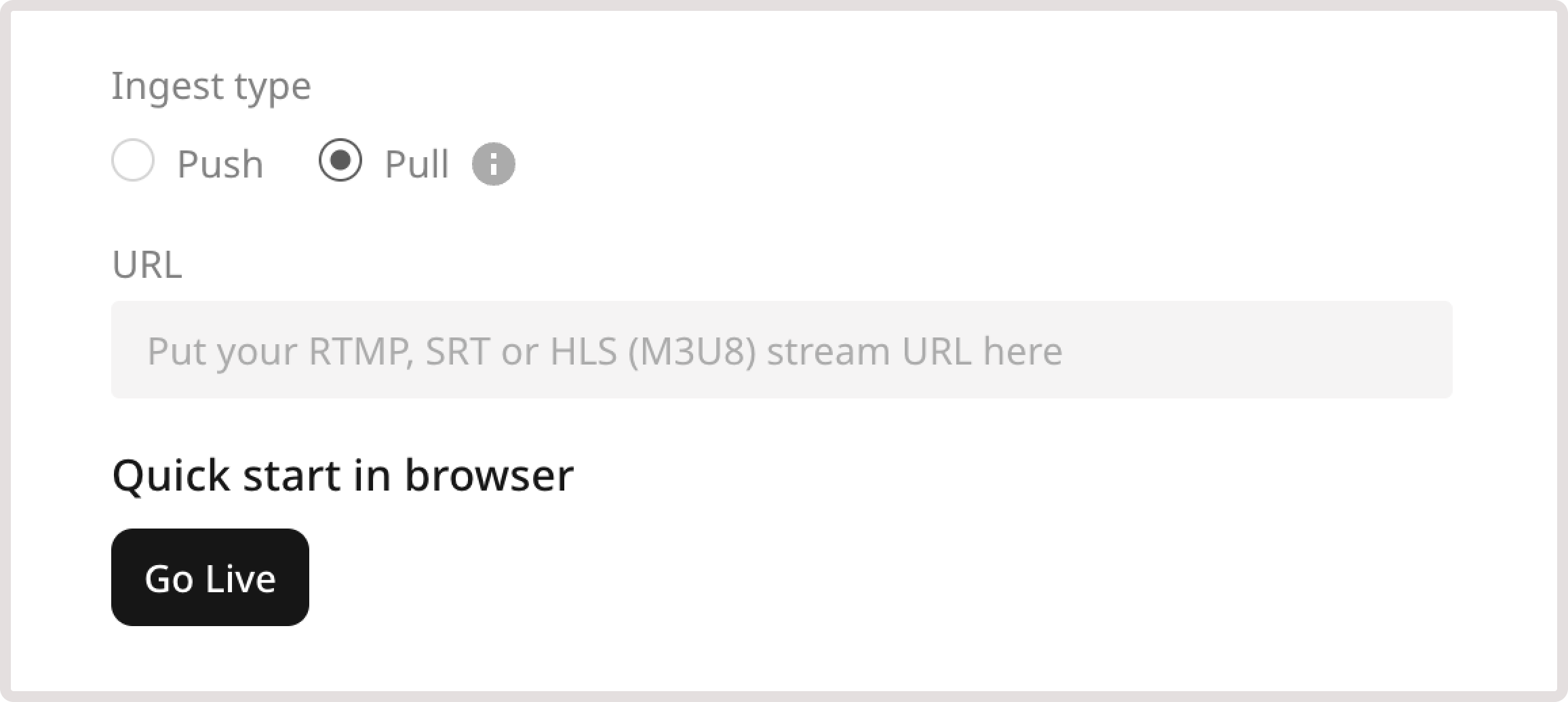 Live streaming section
